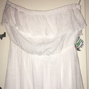 White strapless floor length dress (s)